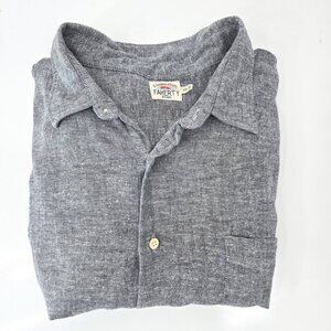 Faherty Button Down Hemp Shirt Career Casual Gray Longsleeve XXL
